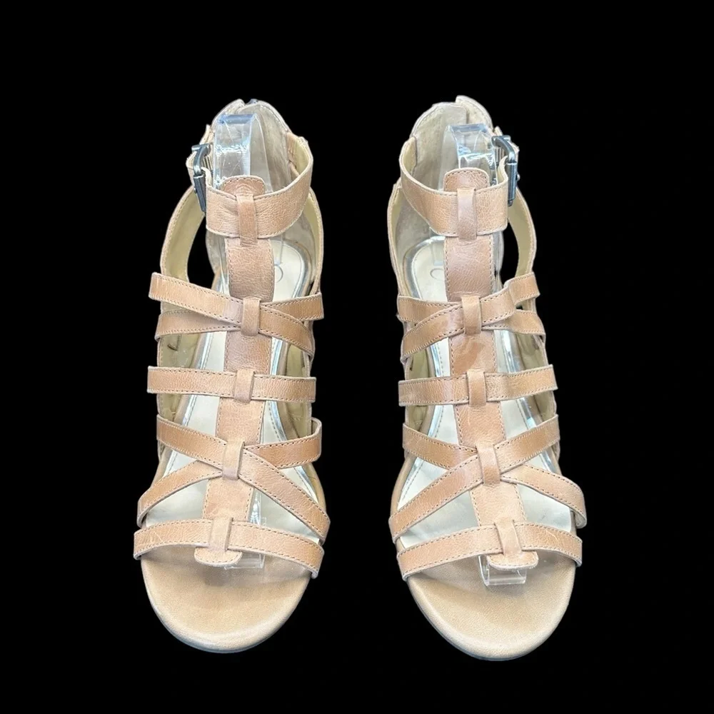 Jessica Simpson Strappy Gladiators Wedge Sandals Brown Size 9.5 - Picture 7 of 14